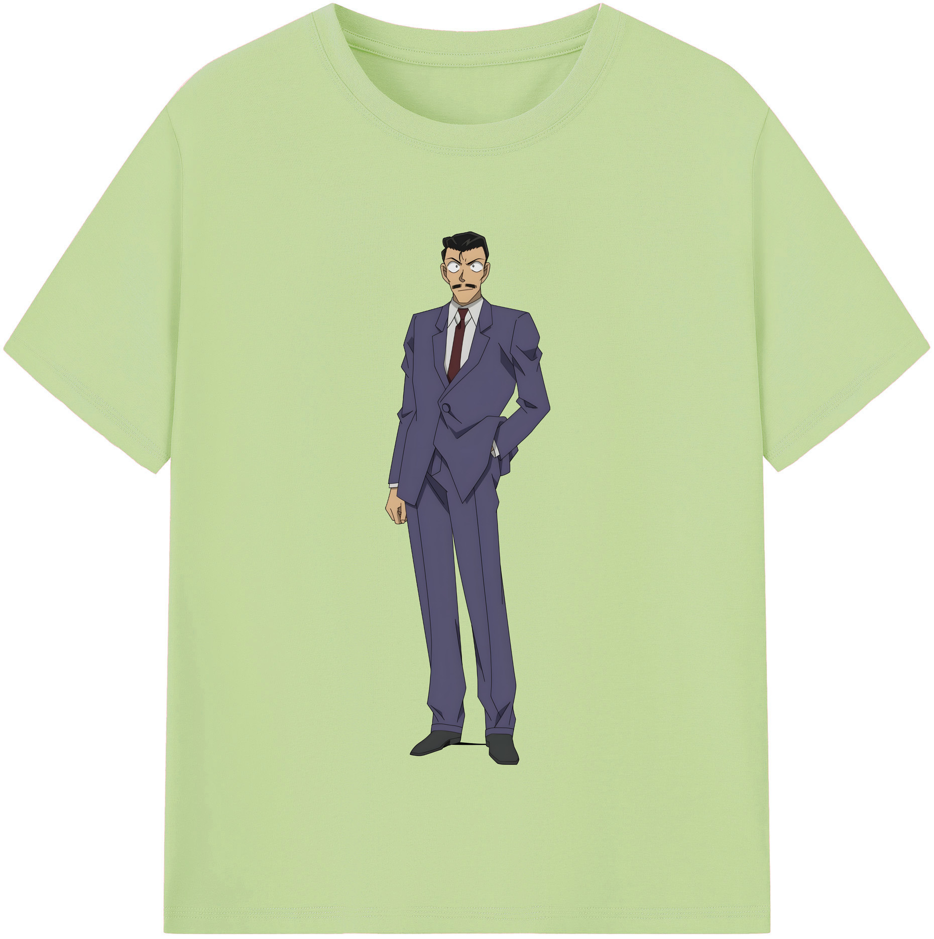 （画像用） 名探偵コナン 毛利 小五郎 もうり こごろう Detective Conan 綿100％半袖Tシャツ（フロントプリント）